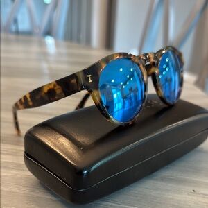 Illesteva Tortoise Shell Sunglasses with Blue Lenses